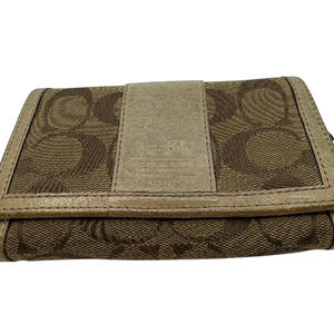 Coach Brown Signature C Canvas Bifold Wallet